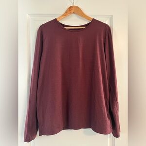 Burgundy Long Sleeve Active Shirt
